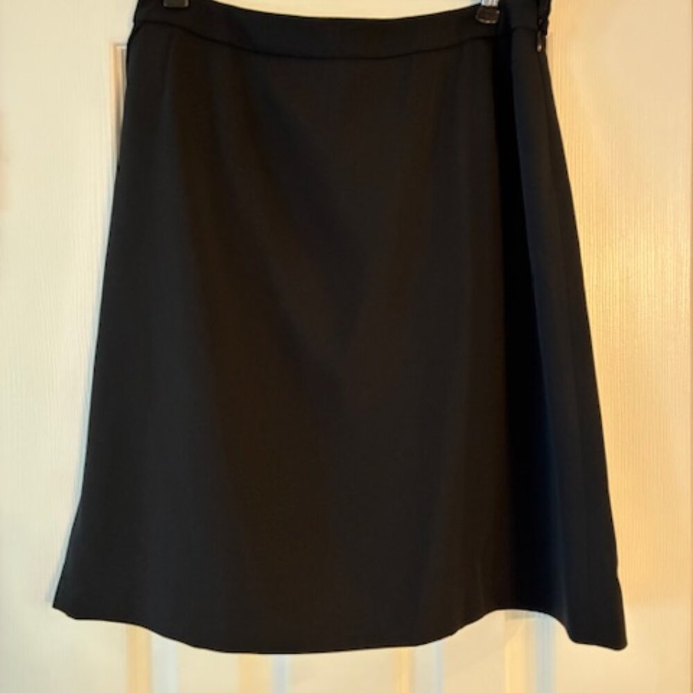 Harve Benard Women's Black Faux Wrap Lined Knee Length Pencil Skirt Size 10
